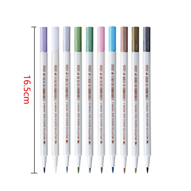 

10 PCS/LOT Soft/round tip Art markers 10 Colors Waterproof oily ink Stationery Sketching Painting brush pen Art Drawing supplies