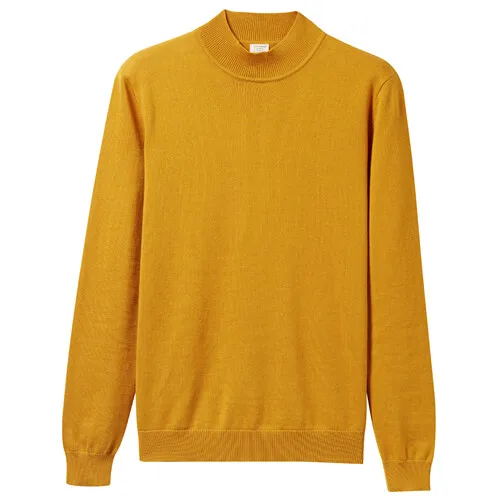 22Yellow Giordano женская водолазка с круглым воротом и длинными рукавами, из натурального хлопка - Цвет: 22Yellow