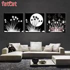 FATCAT 5d diy алмазная живопись, черно-белый пейзаж, луна, полностью квадратная круглая дрель, алмазная вышивка, Триптих, декор AE1618