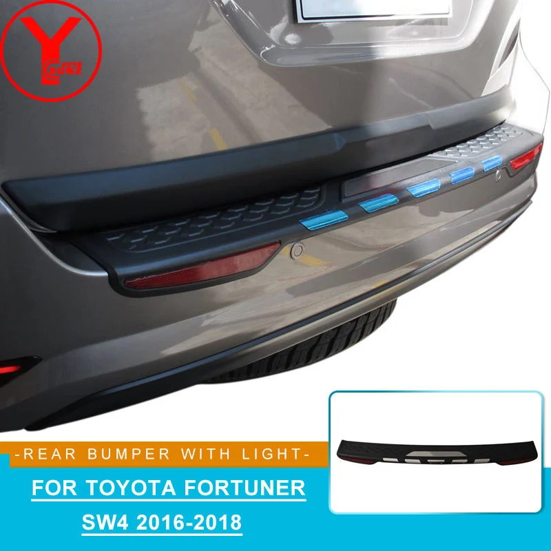 Накладка на задний бампер светильник для Toyota Fortuner HILUX SW4 2015 2016 2017 2018 2019 ABS