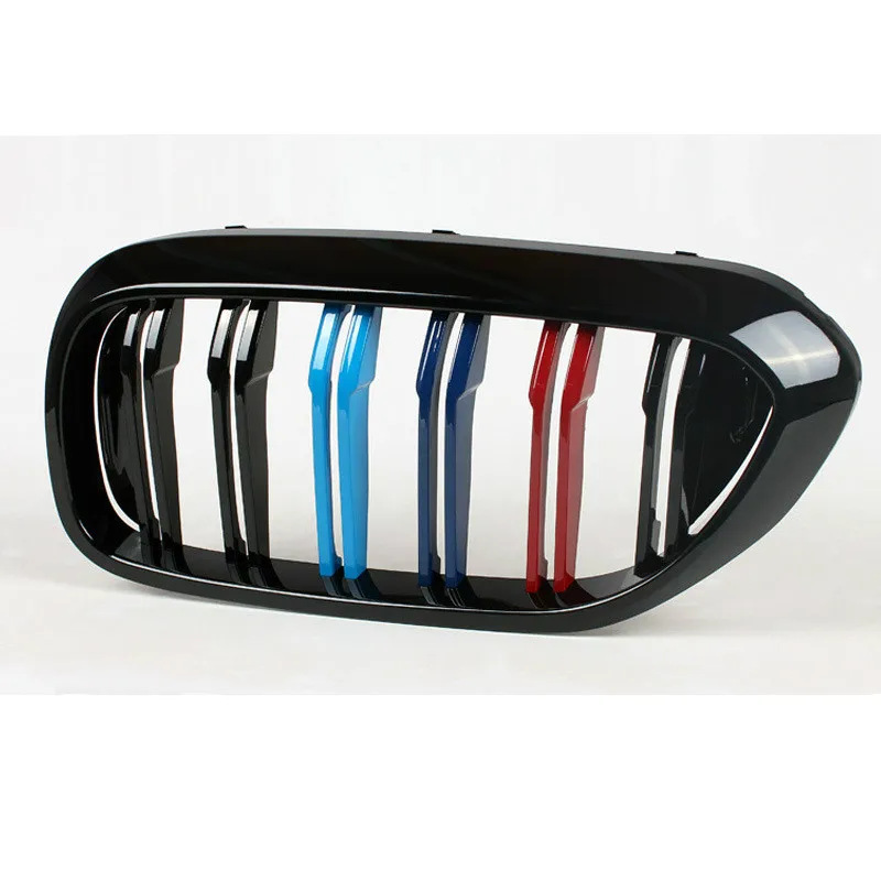 

Modified Racing Grills two-line three-color bright black matte black front air intake grille, Fit For BMW 5 Series G30G38