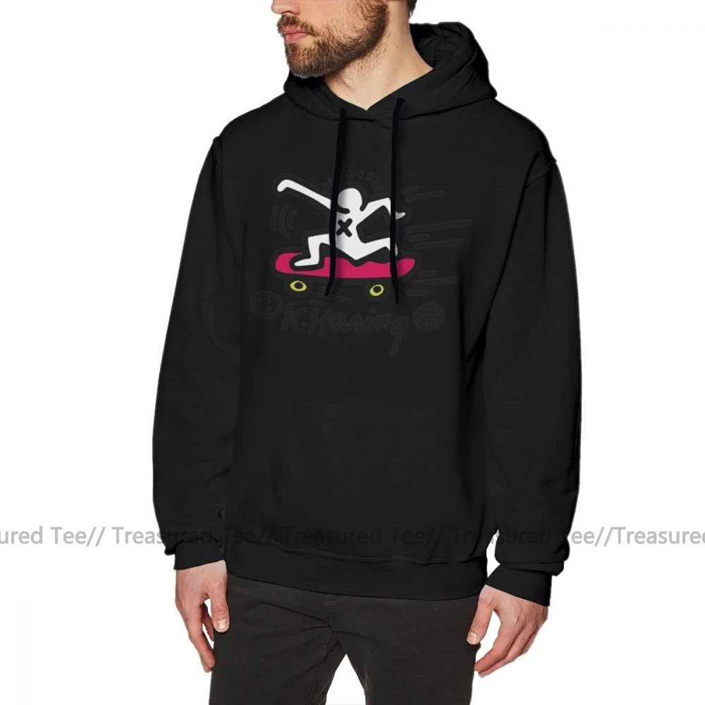 Keith Haring худи KEITH HARING SKATE POP ART толстовки мужской длинный пуловер худи хлопок большая уличная одежда Осенние Синие толстовки - Цвет: Black