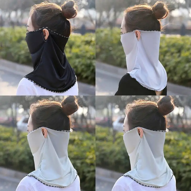 

11 Colors Women Outdoor Breathable Face Cover Dustproof Windproof Thin Veil Summer Cooling Face Neck Protector r7rf1173