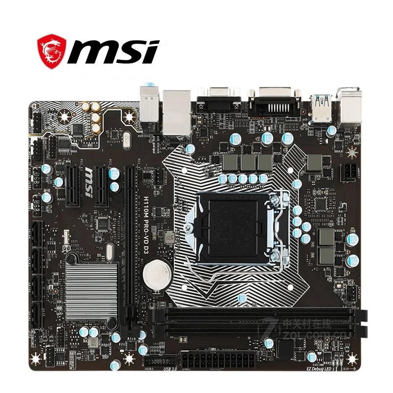 

For MSI H110M PRO-VD D3 Desktop Motherboard For Intel H110 H110M LGA 1151 DDR3 SATA III USB3.0 PCI-E X16 3.0 Used Mainboard