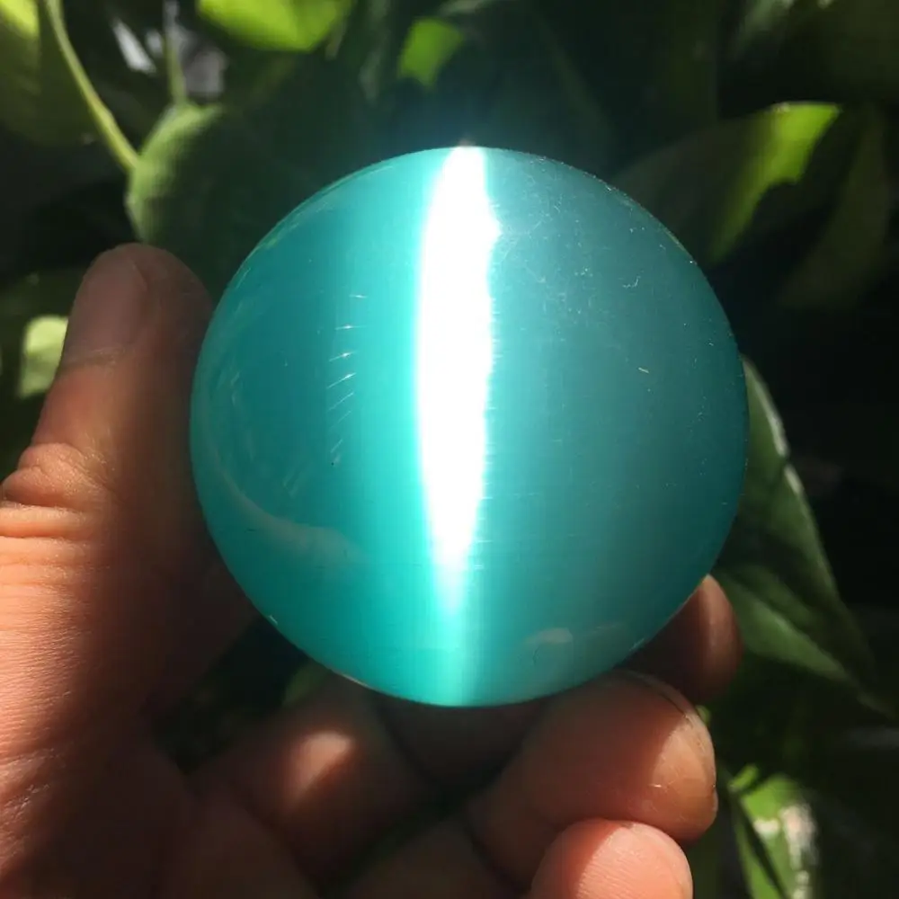 

50mm Hot Sell ASIAN QUARTZ Sky blue CAT EYE CRYSTAL BALL SPHERE