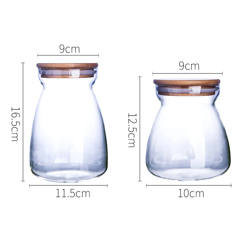 

GF Amazon Hot Selling Thickened Glass Food Storage Jar with Airtight Seal Bamboo Lid Modern Design Clear Food Canister