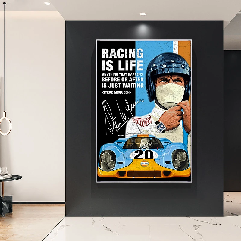 

24 Hours Of Le Mans Michael Delaney On Canvas Print Nordic Poster Wall Art Picture For Living Room Home Decoration Frameless