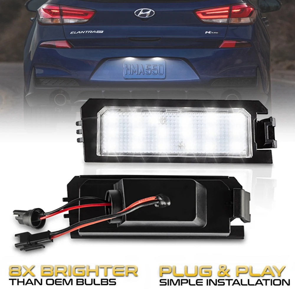 

2Pcs Error Free LED License Plate Light For Hyundai I30/Tucson NX4/Elantra GT/Sonata/Venue/Veloster Kia Rio 4/Niro/K5/K7/Cadenza