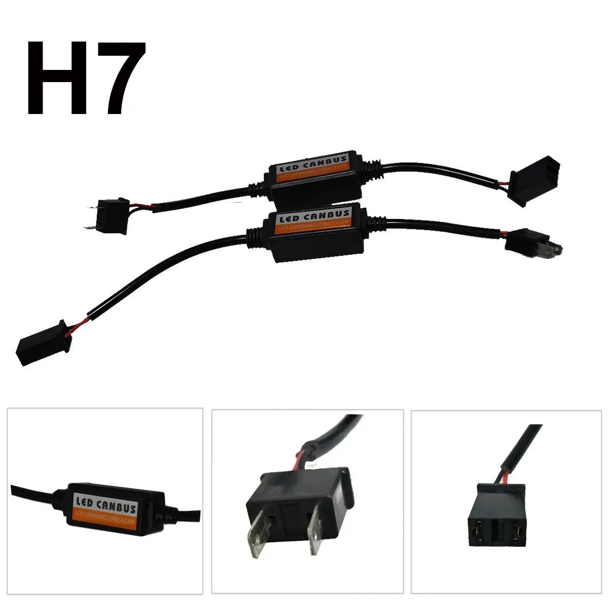 

1 Pair H7 LED Canbus Wiring Decoder LED Resistor Canbus Error Free Decoder Warning Anti Flicker Canceller For Car Headlights