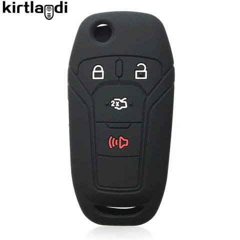 Силиконовый чехол для ключей Kirtlandi для Ford Fusion Ka GM 2014 2015 2016 2018 2020, складной автомобильный чехол для ключей, брелок для ключей