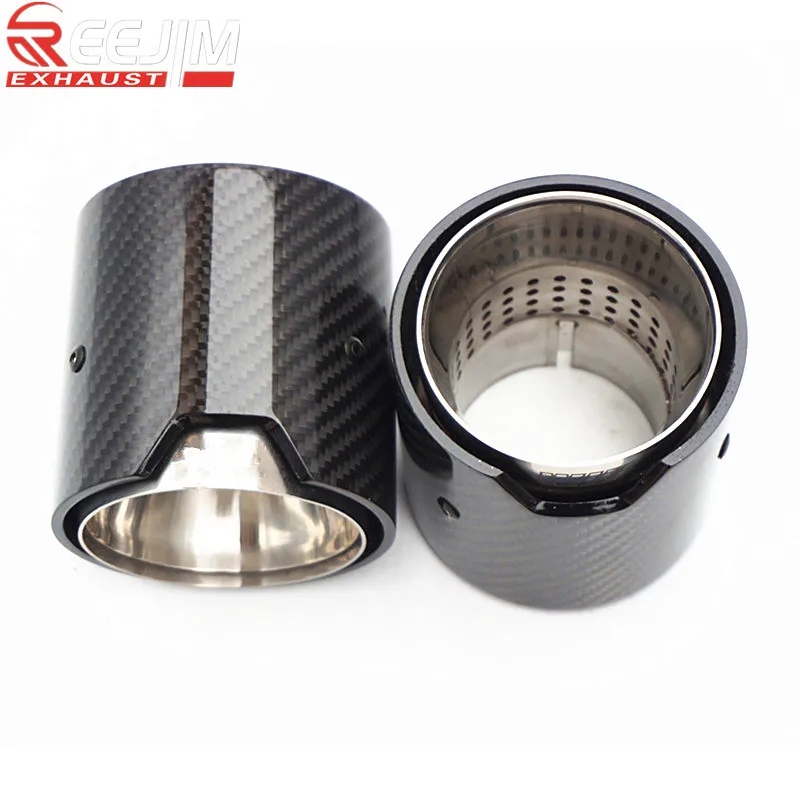 Модель 2019 глянцевый наконечник выхлопной трубы из углеродного волокна для BMW