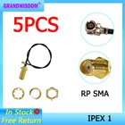 5 шт. Удлинительный шнур UFL в RP SMA разъем антенны Wi-Fi ОТРЕЗОК кабеля IPX IOT Женский к IPX 20 см