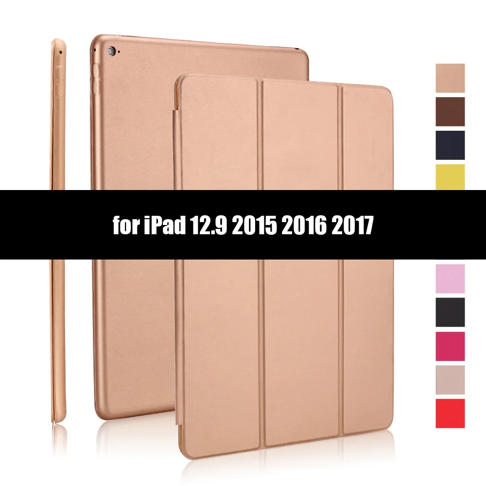 Gold-1 Ультратонкий умный чехол для iPad Pro 12,9, складной чехол-книжка из искусственной кожи s для iPad Pro 12,9 Pro 11 12,9 - Цвет: Gold-1