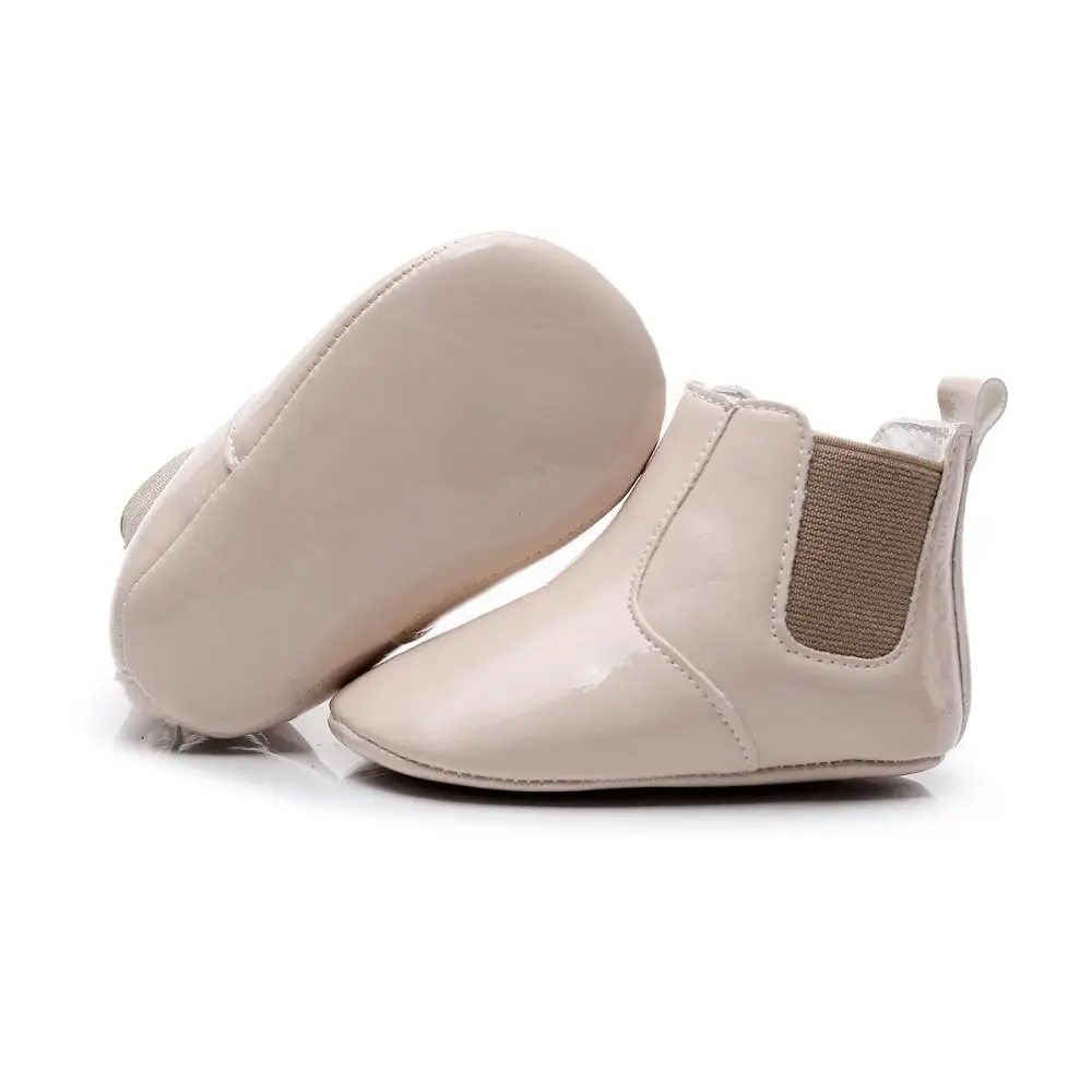 skin Дропшиппинг для маленьких девочек высокие сапоги upper Boots 6 цветов для новорожденных из искусственной кожи глянцевая с пуховной внутренной частью для малышей; мягкая обувь; зимняя обувь с нескользящей подошвой; ботинки - Цвет: skin