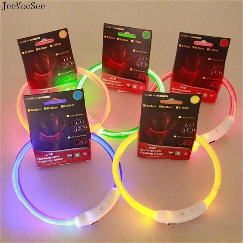USB ошейник для собак перезаряжаемый светодиодный зарядный трубчатый мигающий
