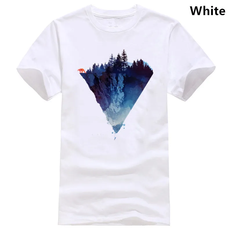 Модная футболка с принтом айсберга Мужская Горным дизайном Повседневная крутая