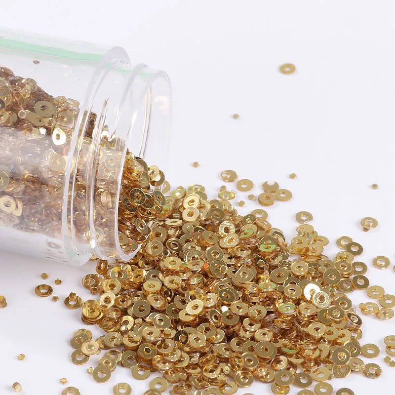

4mm 5mm 6mm Flat Round Loose Sequins Paillette Sewing Craft Dress Shoe Caps DIY Solid Color Paillette Round Sequin Bulk Beads