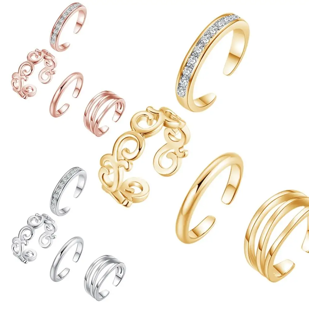 4 шт. простые медные с украшением в виде кристаллов и кольцом для пальца