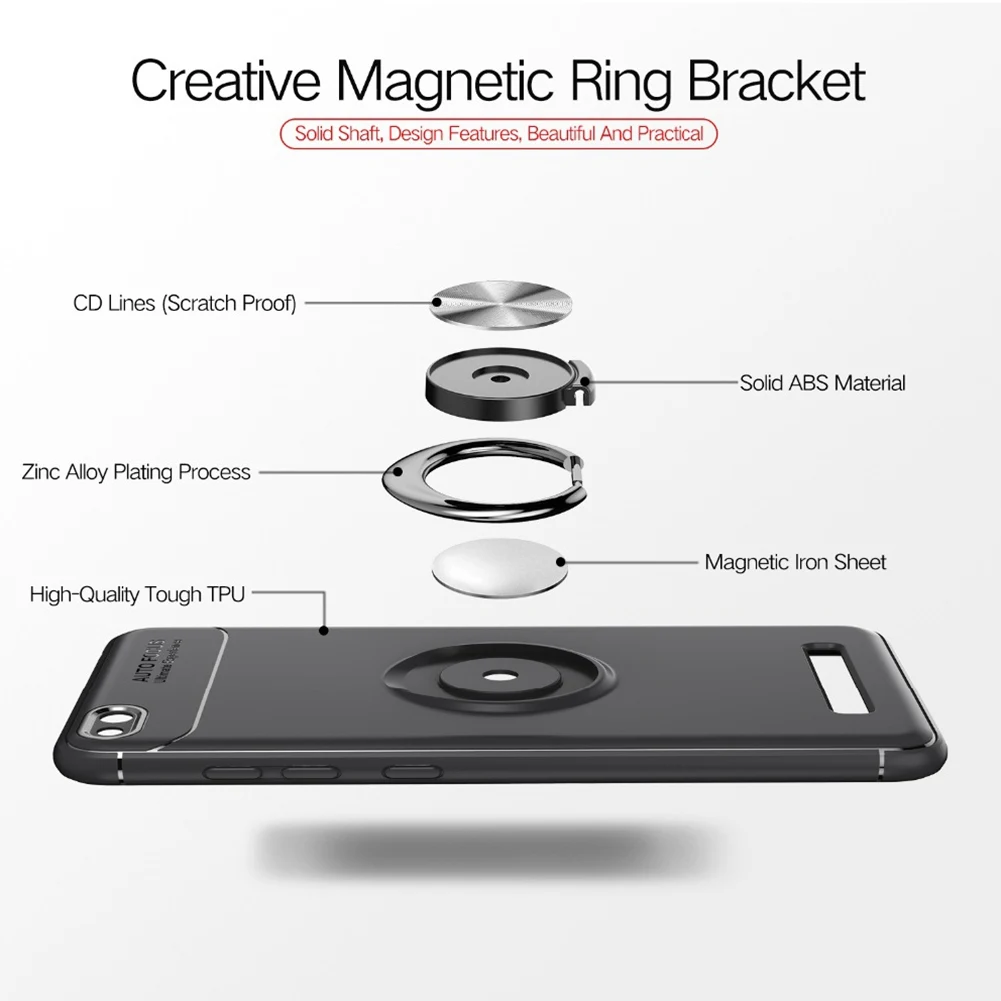 UPaitou Ring Case for Xiaomi Mi 9 8 6 5X A1 A2 Lite Note 3 Max Mix 2 2S Soft TPU Cover Redmi 4A 4X Pro A 5A |