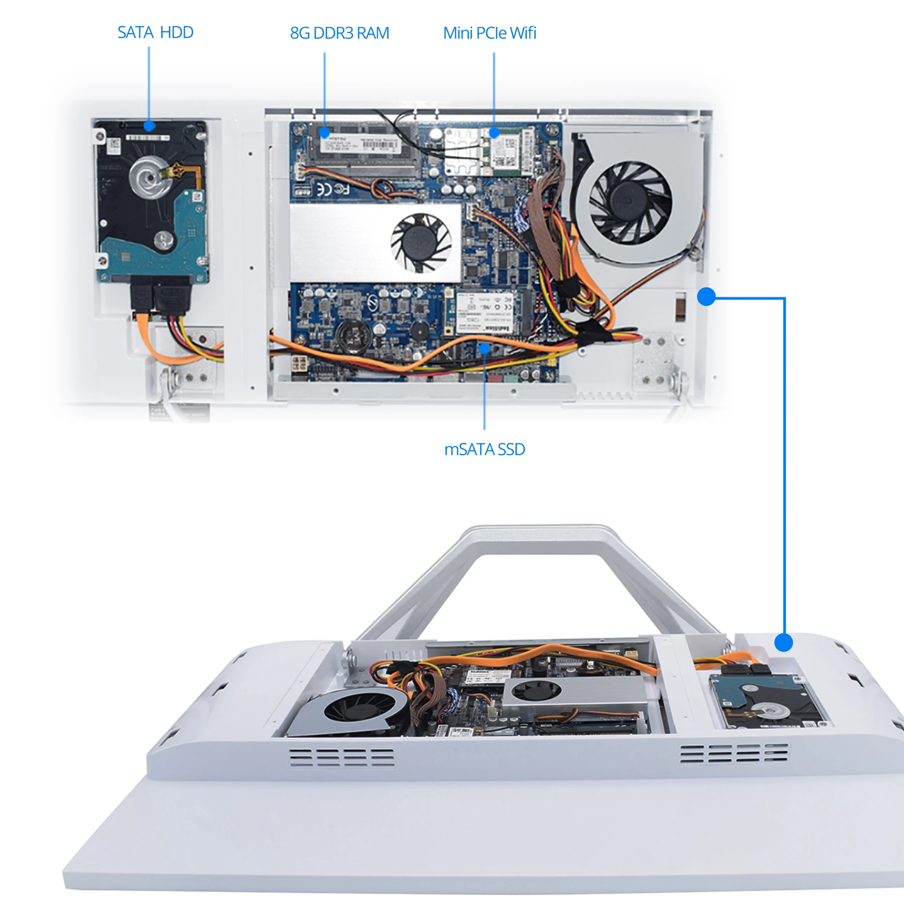 Verkauf FHD Alle In Einem Computer 23,8 Zoll Monitor Intel Core I5 8365U 8269U I7 8565U Prozessor Windows 10 Linux Büro PC Bauen-in Webcam