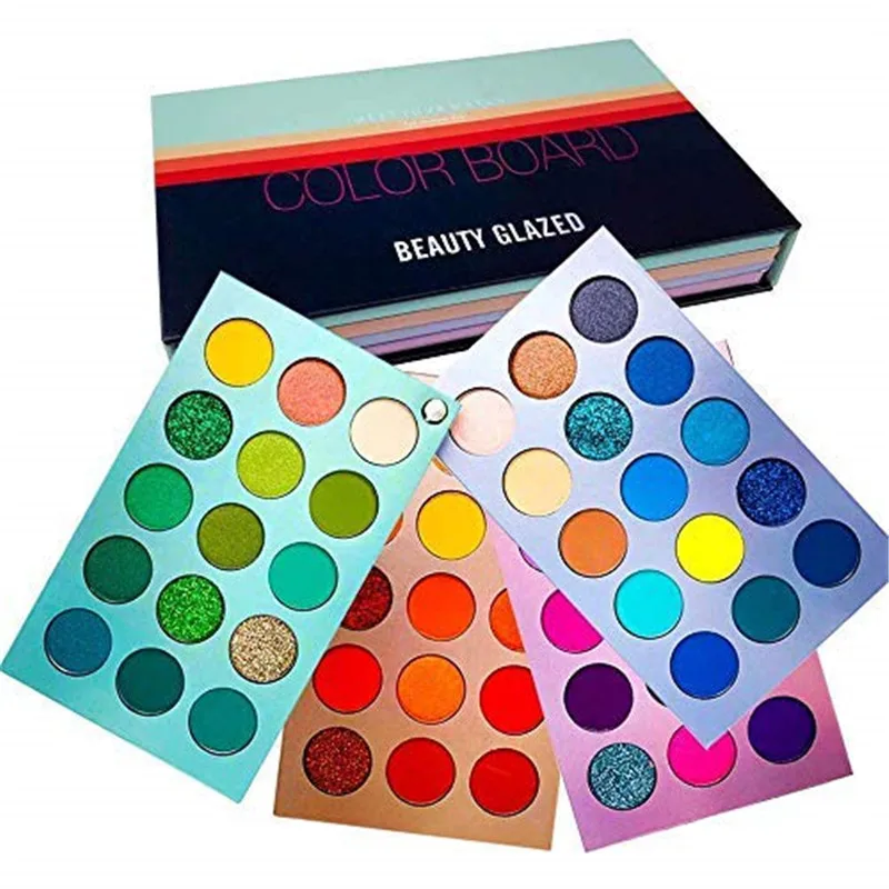 BEAUTY GLAZED Новое поступление 4 в 1 палитра теней для век 60 цветов s неоновый желтый