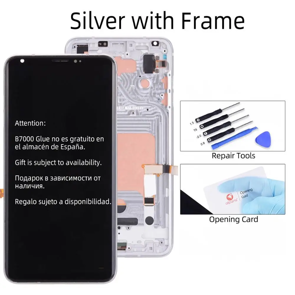 6.0" 1440 x 2880 тачскрин дисплей экран для LG V30 сенсорный дисплей LCD с тачскрином в рамке замена запчасти V30 Черный серебро - Цвет: with Frame Silver