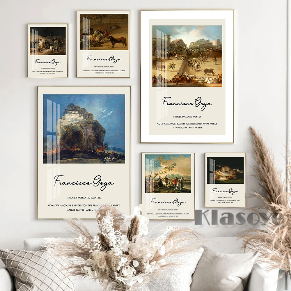 

Francisco Goya Spain Court Painter Exhibition Museum Poster Romanticism Print Wall Stickers Rococo Canvas Painting Home Decor