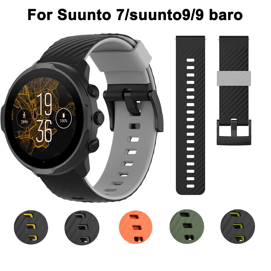 24mm Silicone Watch Band for Suunto 9/7/D5/Spartan Sport/Wrist HR Sport Breathable Strap Watchband Bracelet for suunto 9 baro