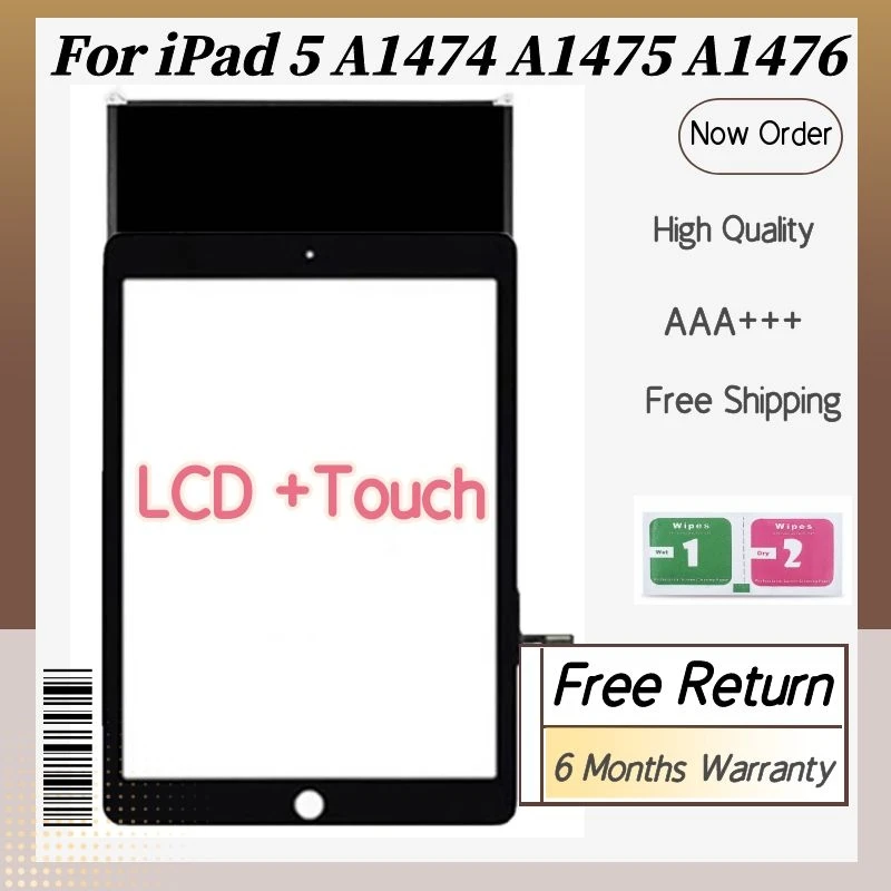 

100%Tested LCD For iPad Air 5 5th iPad 5 A1474 A1475 A1476 LCD Display Touch Screen Digitizer Sensors Assembly Panel Replacement