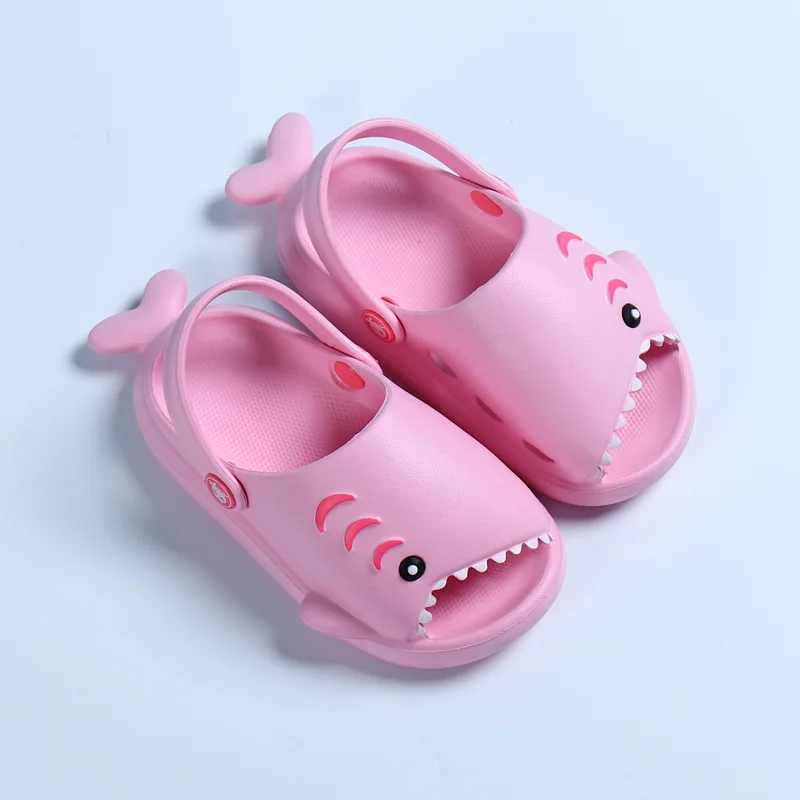 Summer Fashion Fun Shark Slippers Baby Boy Beach Shoes Soft Bottom Non-Slip Hole Girls Toddler Kids Sandals | Мать и ребенок