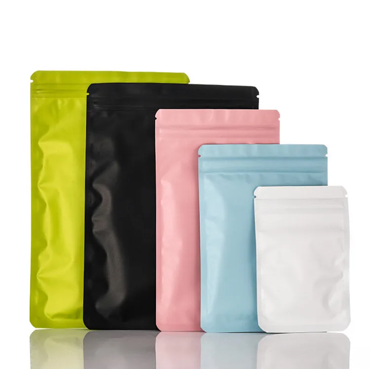 100pcs Frosted Aluminum Foil Flat Ziplock Bags Resealable Food Snack Powder Salt Corn Tea Gifts Heat Sealing Packaging Pouches - купить по