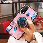KONSMART для Xiaomi Mi 10T 5G чехол в ретро-стиле 3D камера чехол для телефона Mi 10T Pro силиконовый мягкий синий свет чехол-накладка с держателем Fundas