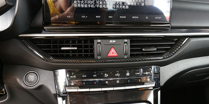 

Car Styling ABS Carbon Fiber Middle Consoe Air Vent Outlet Decorative Strip Cover Trim For Kia Cerato Forte K3 2019 2020