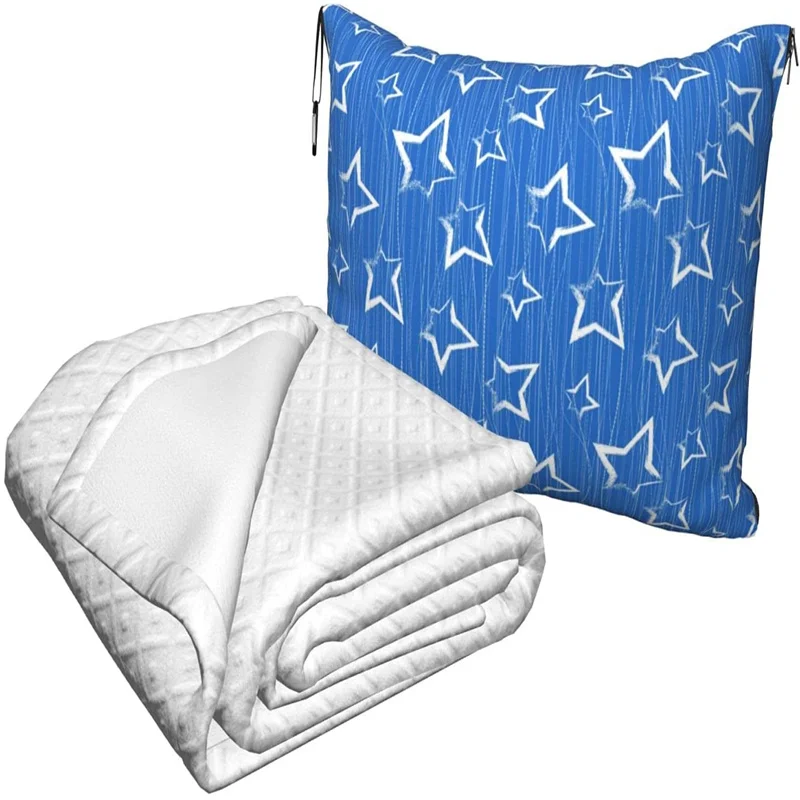 melhor Estrelas Pintadas Travesseiro De Viagem Cobertor Dois-em-um Mochila Cinta E Compacto Avião Saco Cintura Suporte 60x43 Polegadas