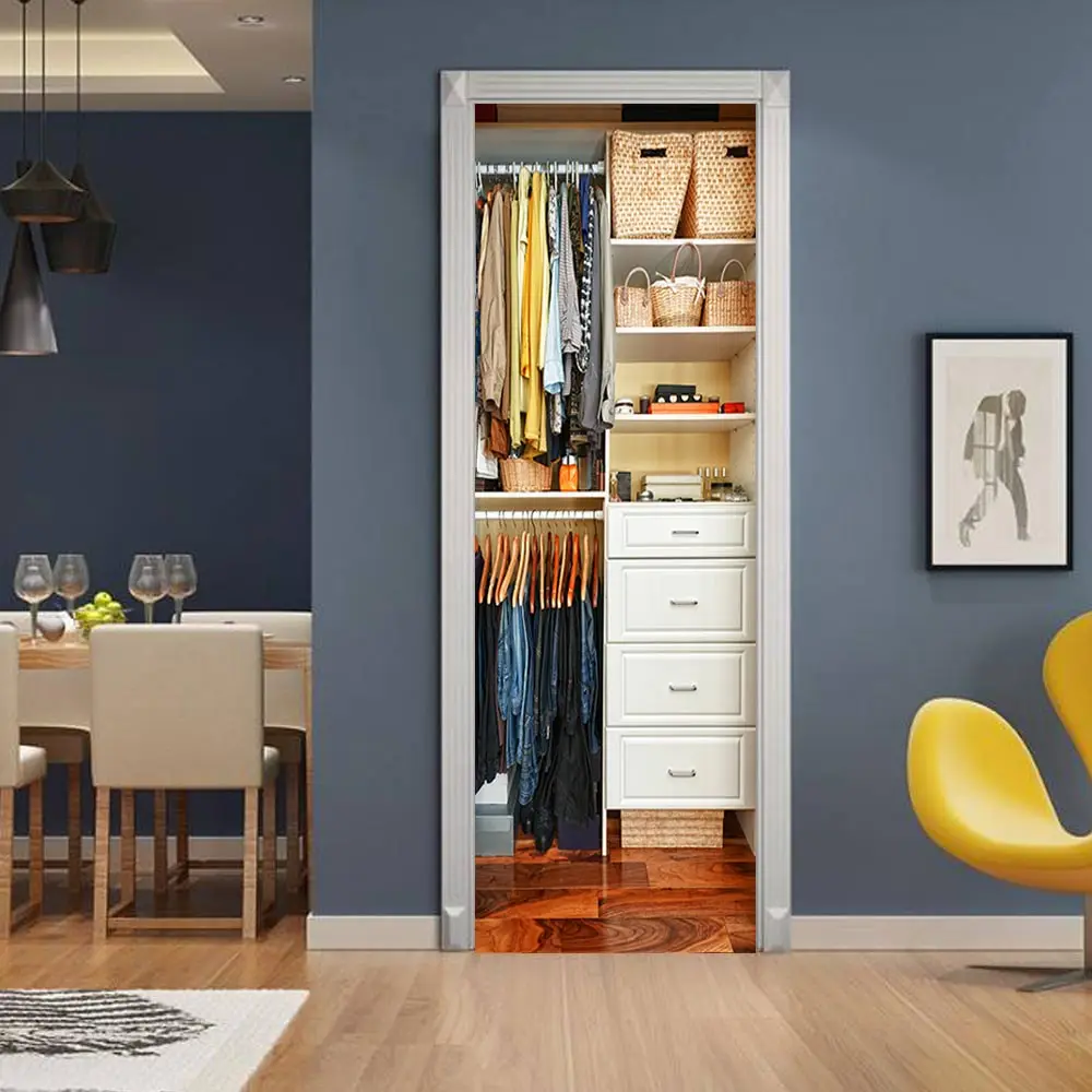 

3D креативные наклейки на дверь гардероба, настенные наклейки, самоклеящиеся, водонепроницаемые, съемные