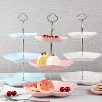 fruit dishes ceramic cake plate sets 3 layer pastry candy snack tray kitchen accessories fruit tray home decoration