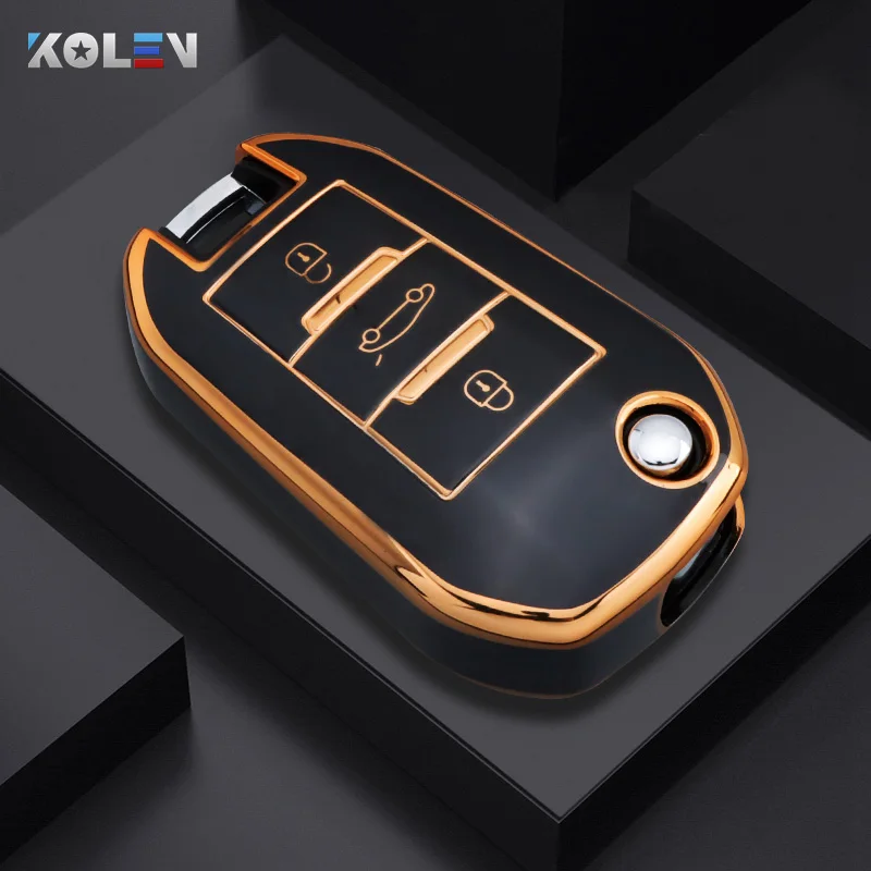 New TPU Car Flip Key Case Cover Shell For Peugeot 208 3008 308 508 408 2008 307 4008 For Citroen C4 C3 C6 CACTUS C8 Keyless Fob