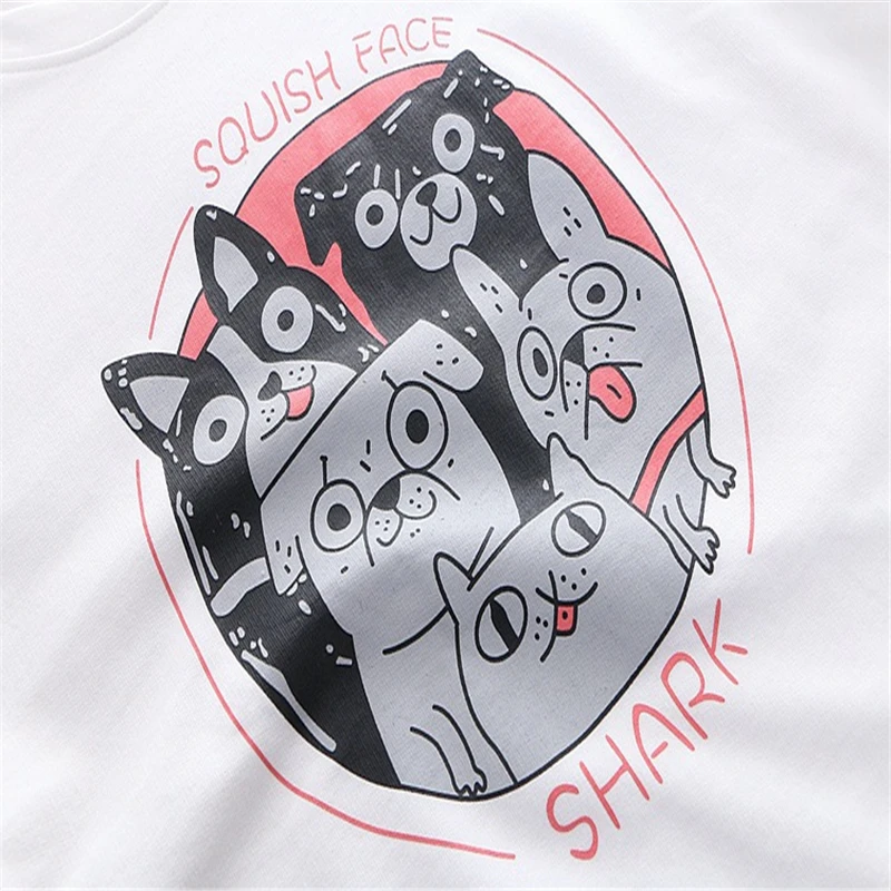 

Cotton Women's Cartoon Print Harajuku T Shirts Summer Short Sleeve O-Neck T Shirt Femme Basic Tops Tees