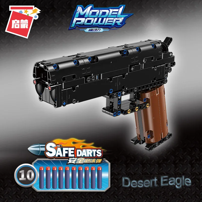 Военная техника пистолет Блоки Игрушки для мальчиков Desert Eagle Gun дротики полиция