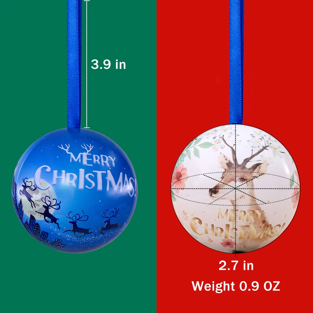 A - 5 шт. металлический шарик для конфет подвеска на рождественскую елку детские