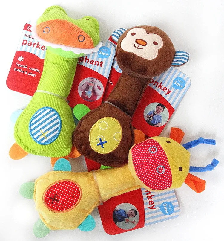 

3pcs Monkey Animal Plush Rattle Stick baby toy soft cartoon grip stick hand rattle toddler toys infant toys newborn plush doll