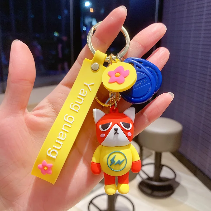 

Fashion French Bulldog Key Chains For Women Bag Transparent Colorful Dog Keyring Cute Menwomen Gift Lovers Backpack Charm