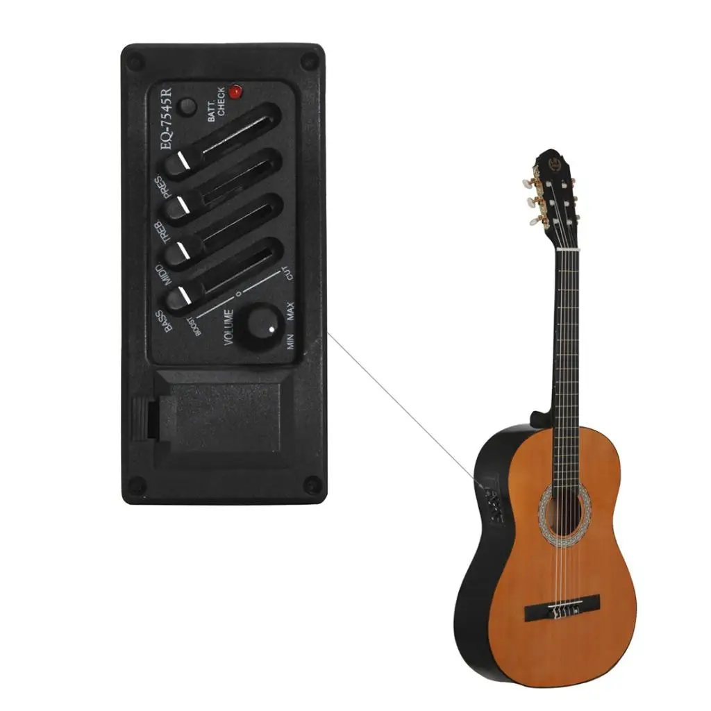 4 полосным эквалайзером эквалайзер Акустическая гитара усилителей пикап тюнер