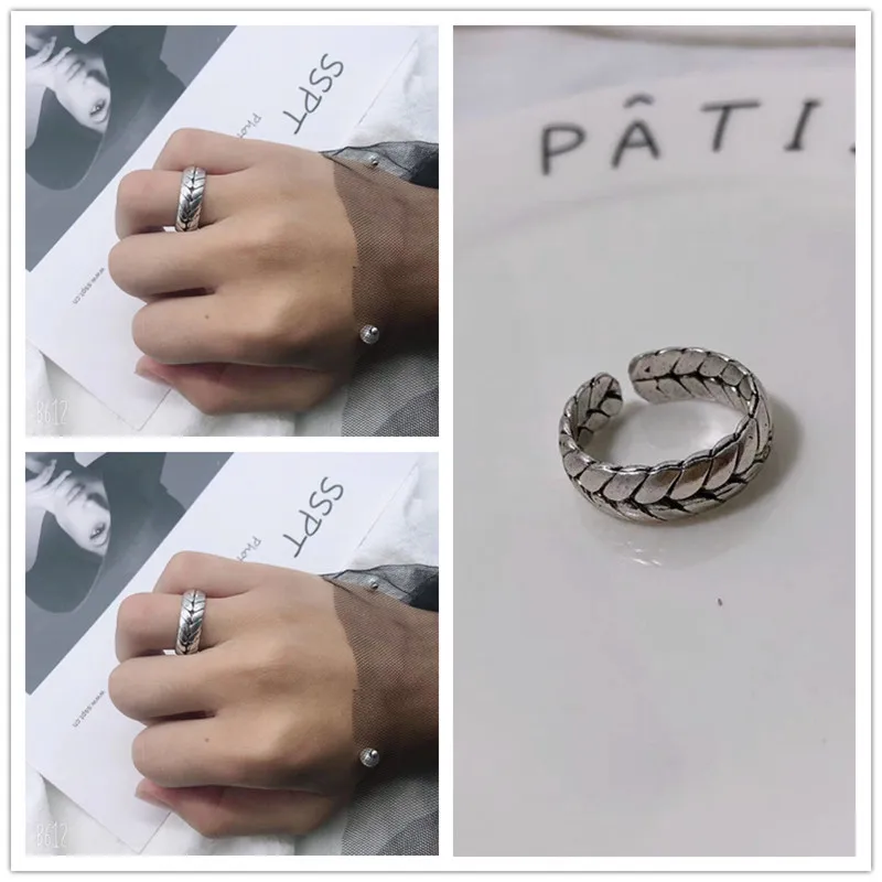 

Meetvii Vintage Gothic Leaf Star Ring Women Men Antique Silver Color Mouse Rabbit Phoenix Cross Snake Retro Ring Punk Jewelry