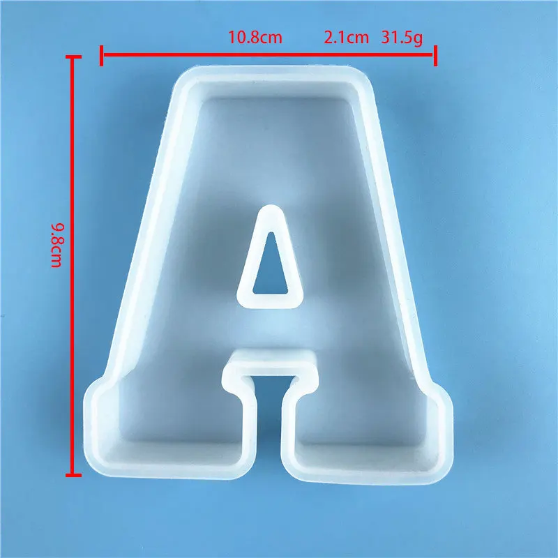 Juego de moldes de 26 letras de gran tama&ntilde;o, DIY, molde de resina Epoxy A-Z de silicona, molde de alfabeto, Kit DE FABRICACI&Oacute;N de colgantes, suministros-1