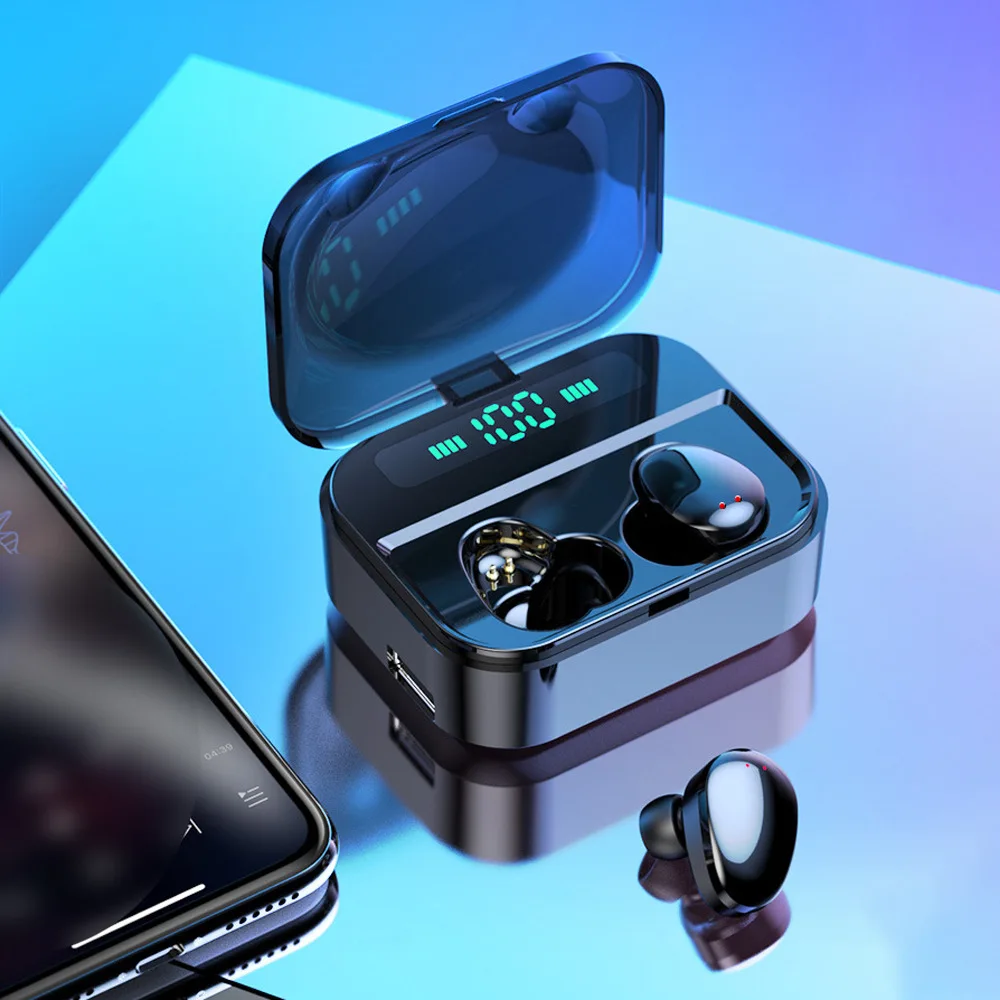 Наушники-вкладыши TWS Bluetooth гарнитура стерео светодиодный Экран Дисплей
