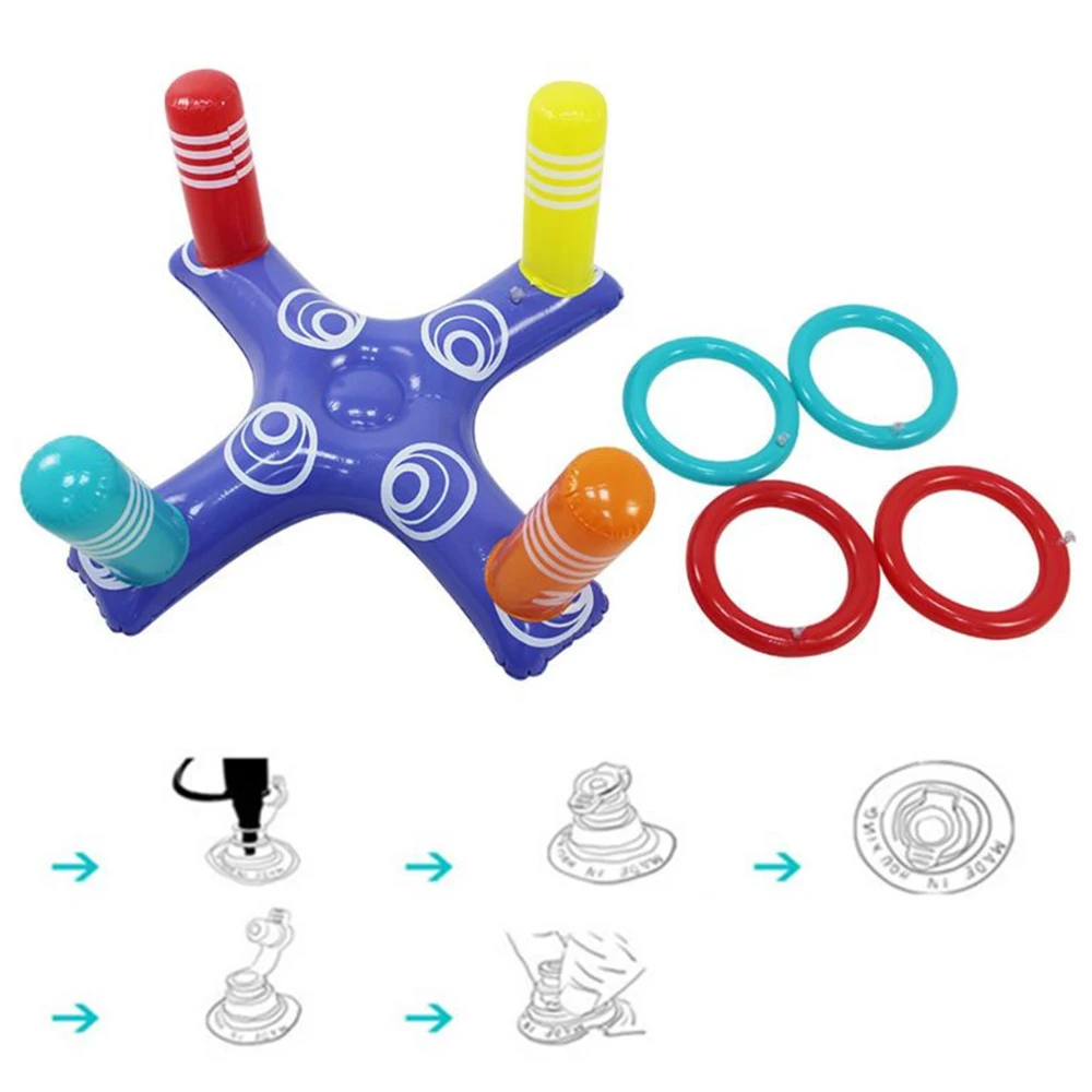 

Inflatable Ring Throwing Ferrule Inflatable Ring Toss Pool Game Toy Kids Outdoor Pool Beach Fun Summer Water Toy