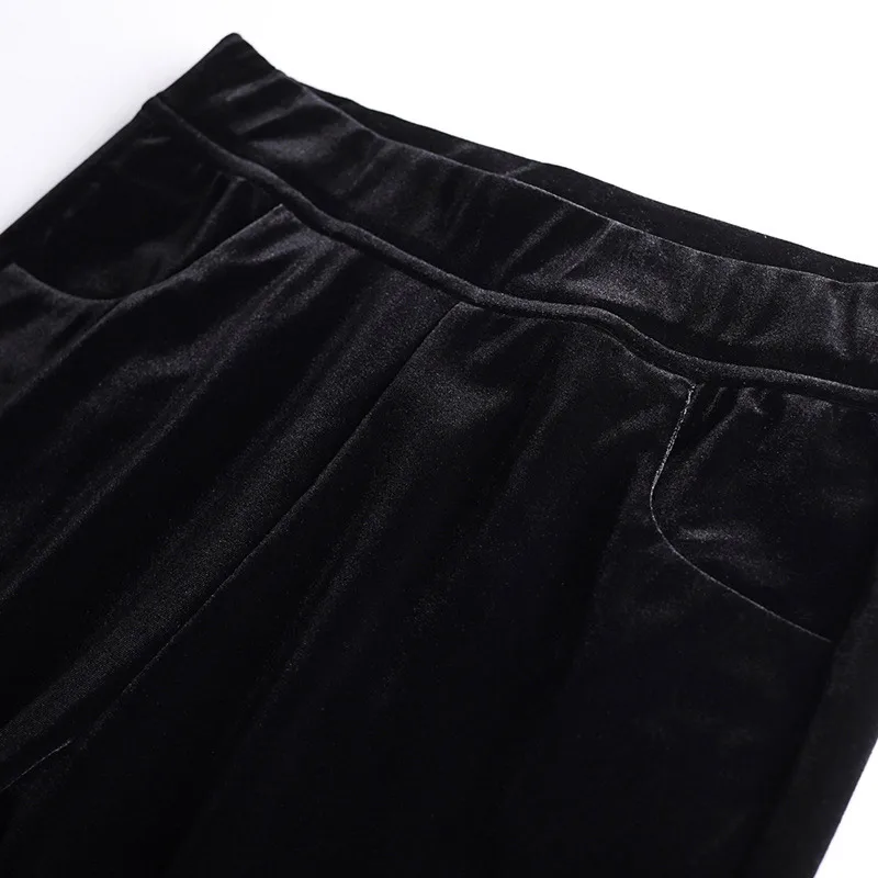 

Women Bells Bottom Pants Winter Trouser Stretch High Waist Velvet Flared Pants for Party Office TC21
