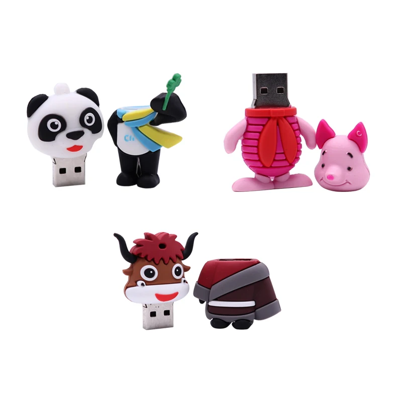 USB флешка 128 ГБ usb флеш накопитель 4 8 16 32 мультяшная панда/свинья креативный