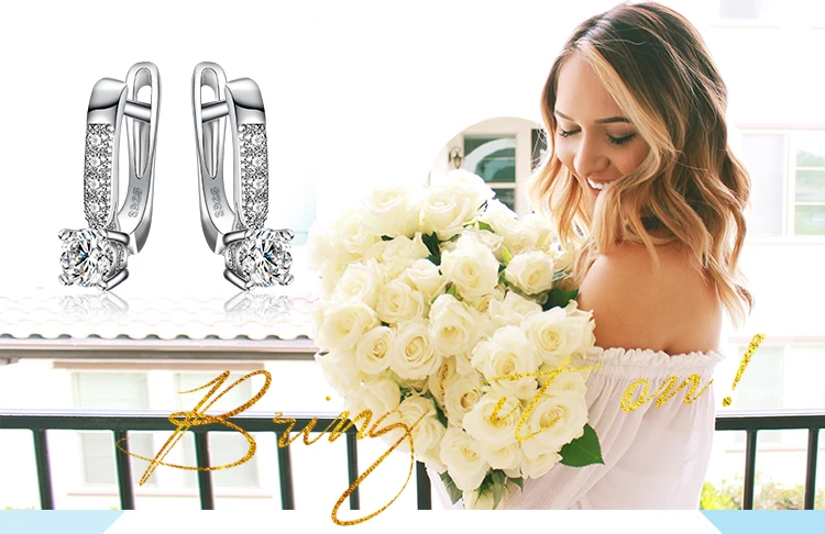 Jewelrypalace 1ct Клипсы 925 Серебряная свадьба Юбилей украшения для Для женщин модные вечерние подарок